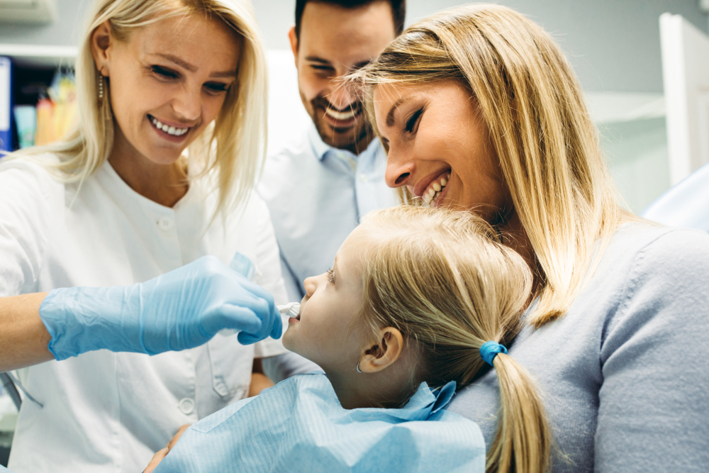 Family receiving care at a family dental clinic with a children's dentist in Darwin specialising in family dentistry.